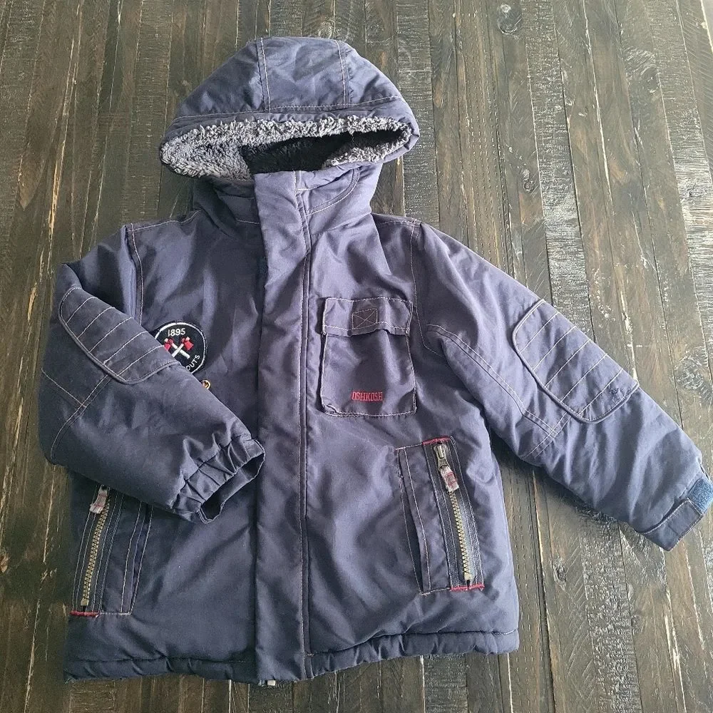 OshKosh B’gosh Hooded Zip Winter Coat Jacket Boys Size 6